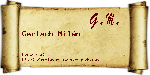 Gerlach Milán névjegykártya