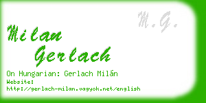 milan gerlach business card